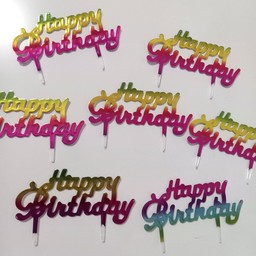 ป้ายปัก Happy birthday สีรุ้งอันใหญ่