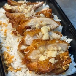 ข้าวไก่ทอด สูตร ซอสกระเทียม