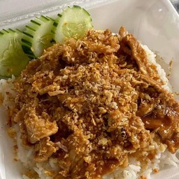 ข้าว+หมูทอดกะเทียม