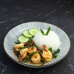 ข้าวผัดกระเพรากุ้ง