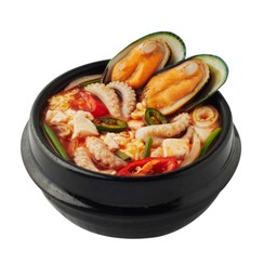 แกงเต้าหู้นิ่มซีฟู้ดรสเผ็ด (ซุนดูบู จิเก)