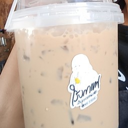 ลาเต้เย็นแก้วถังหูหิ้วไม่มีแยกน้ำแข็ง