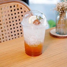 Lemon plum tea soda