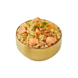 ข้าวผัดกระเทียมปลาแซลมอน