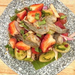 ตำปลาร้าสตรอเบอรี่กุ้งสด