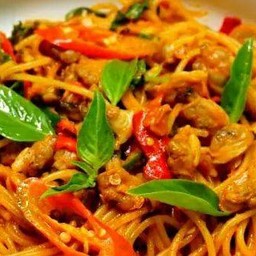 สปาเก็ตตี้หอยลายผัดพริกเผา