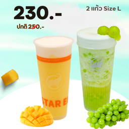ชาองุ่นไซน์มัสแคทปั่นครีมชีส & ชามะม่วงปั่นครีมชีส