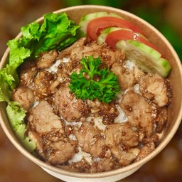 Fried Pork With Garlic On Rice