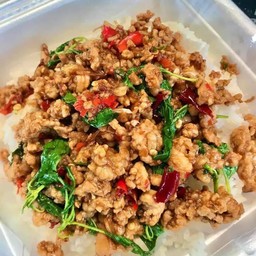 ข้าว+กระเพราหมูสับ