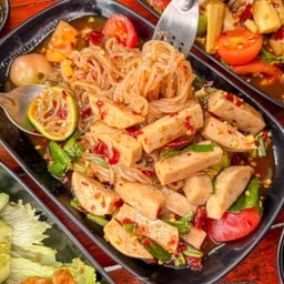 ตำเส้นเล็ก หมูยอ ปลาร้า