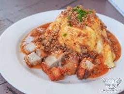 ไข่ข้นหมูกรอบกุ้ง