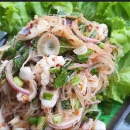 ลาบวุ้นเส้นปลาหมึก