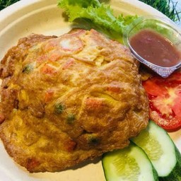 ข้าวไข่เจียว+น้ำพริกกะปิ