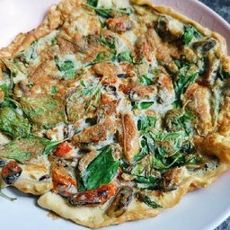 ไข่เจียวหอยแมลงภู่โหระพา