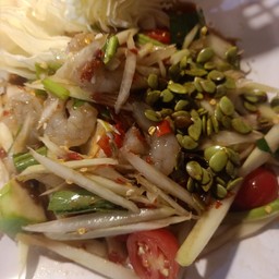 ตำกุ้งสด กุ้งสุก