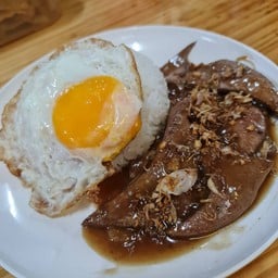 😆พี่พาไปกินตับ !! ข้าวตับนุ่มกระเทียมพริกไทย+ไข่ดาว