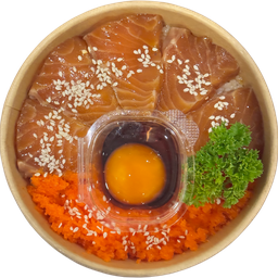 ข้าวหน้าแซลมอนดองซีอิ้วเกาหลี