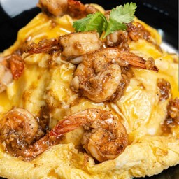 ข้าวไข่ข้น กุ้งกระเทียม