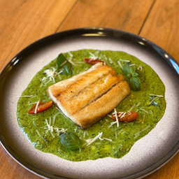 Grilled Seabass With Pesto Sauce
