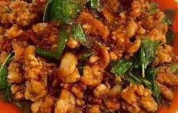 ข้าวเครื่องแกงหมูชิ้น + ไส้หมูทอด ดูโอ้ว