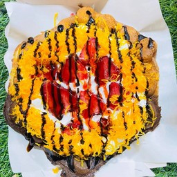 วาฟเฟิล วิป ฝอยทอง+สตอเบอรี่