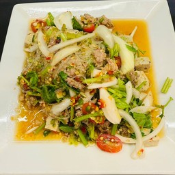 ยำวุ้นเส้นหมูสับ - หมูยอ