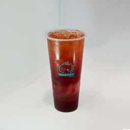 ชาสตรอว์เบอร์รี เบอร์รี่ (ชากุหลาบ+น้ำสตรอว์เบอร์รี มิกซ์เบอร์รี่)