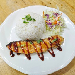 ข้าวหน้าแซลมอนเทอริยากิ