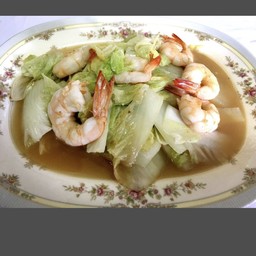 ผัดผักกาดขาวกุ้ง
