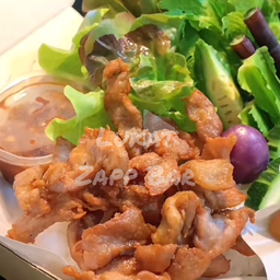 ข้าวหมูทอด+ น้ำพริกกะปิ