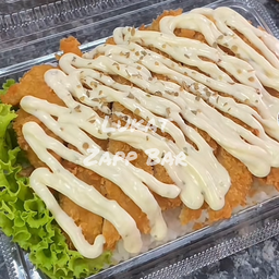 ข้าวไก่ทอดราดซอสมายองเนส