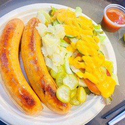 Set 2 Weiner sausage with salad