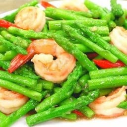 หน่อไม้ฝรั่งผัดกุ้ง เป็นกับข้าว