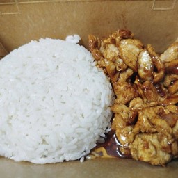 ข้าวหมูทอดกระเทียม