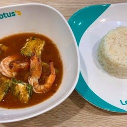 ข้าว+แกงส้มชะอมกุ้งสด[อาหารชุดสุดคุ้ม]