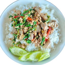 ผัดกะเพราใส้อ่อน