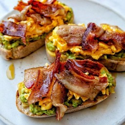 Avocado Toast with bacon eggs