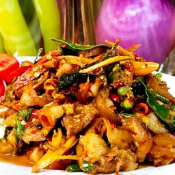 Spicy Stir Fried Wild Boar