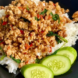 ข้าวกระเพราะหมูสับ,หมูชิ้น