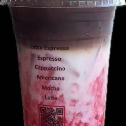 กาแฟ นมสด สตรอเบอร์รี่