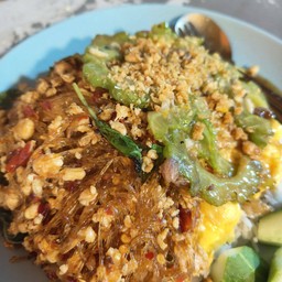 มะระไข่ข้น+เพราวุ้นเส้นหมูสับ