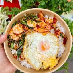 ข้าวกระเพรากุ้ง+ไข่ดาว