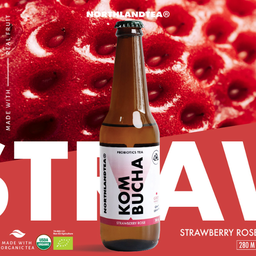Strawberry Rose Kombucha Bottle 280 ml