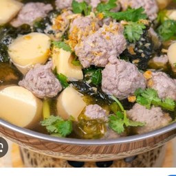 ต้มจืดเต้าหู้หมูสับ+เห็ดและผักกากขาว