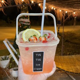 ลิ้นจี่โซดา ถัง4เหลี่ยม