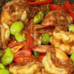 กุ้งผัด สตอกระปิ