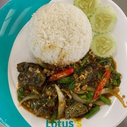 Basil Rice With Century Egg (Thai-Buddum Food)