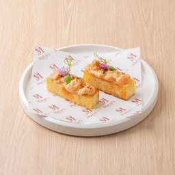 ครีมสไปซี่กุ้งบนขนมปัง