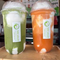 น้ำมะพร้าวน้ำหอมปั่นชาเขียว  (แบบชง)