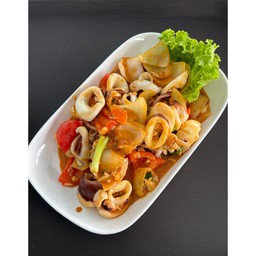 กุ้ง+หมึก ผัดไข่เค็ม